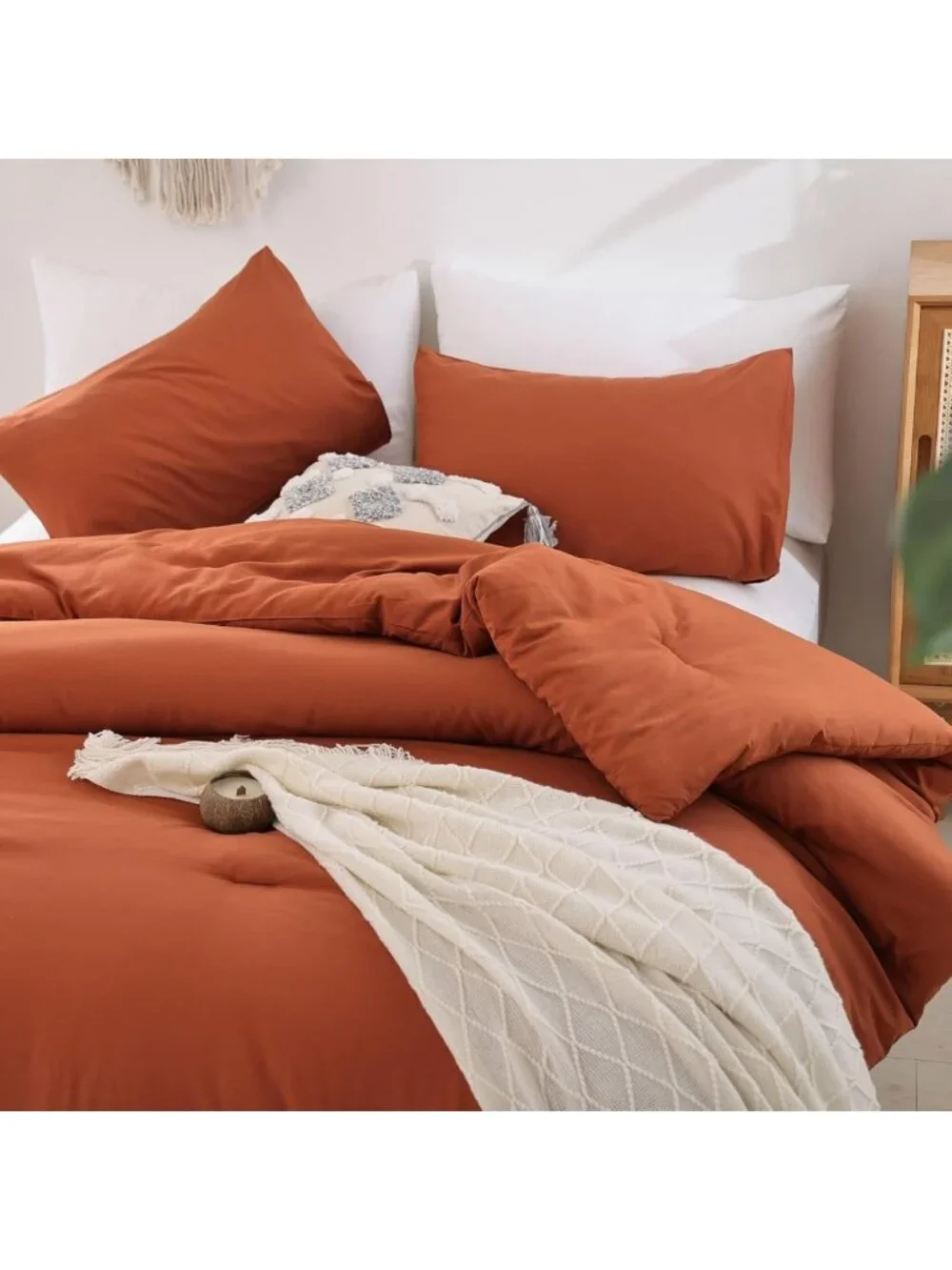 Rust Orange Comforter Set - Unbranded Cozy Down Alternative Comforter